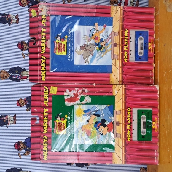 Vintage 1986 Disney's The Talking Mickey Mouse show book & cassette lot of 2 - Picture 1 of 8